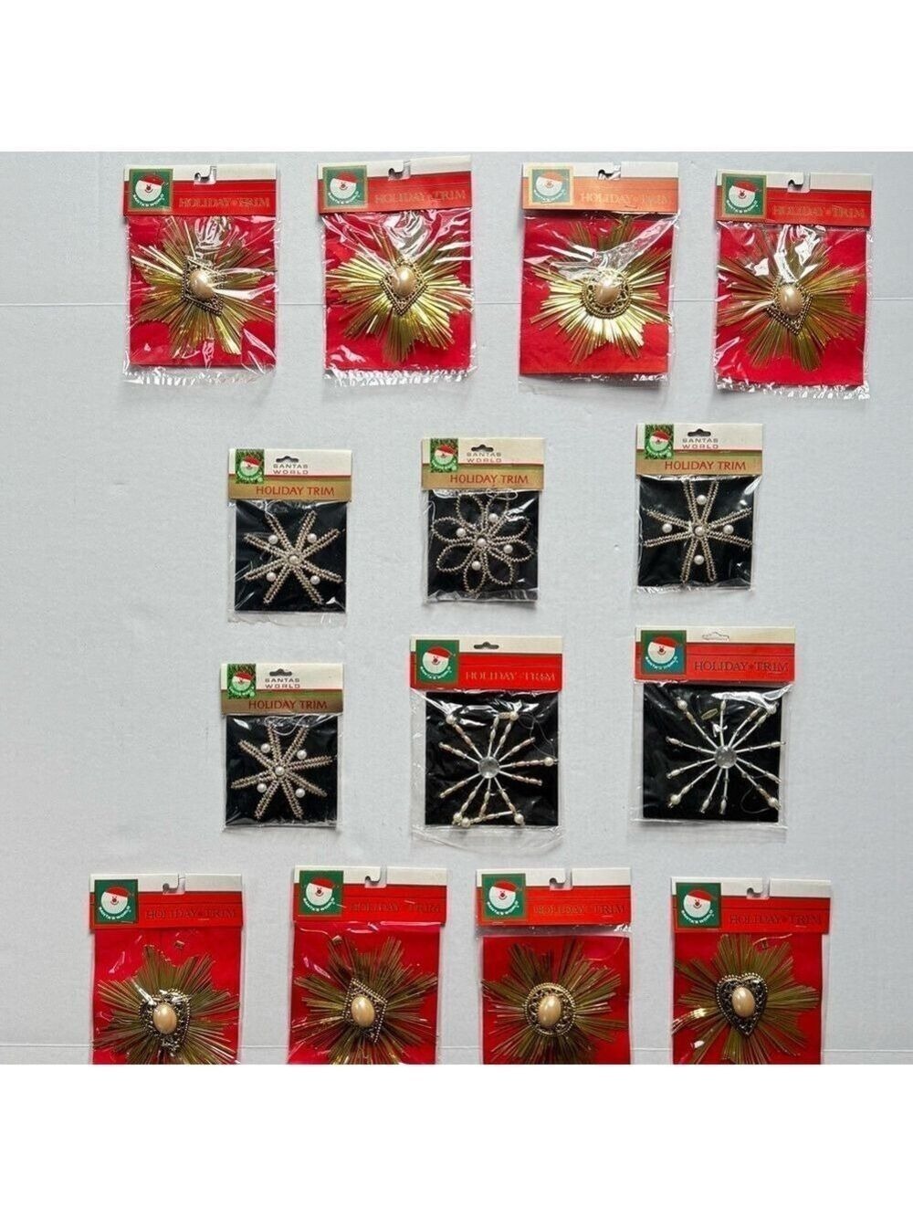 Kurt Adler Santa’s World Holiday Trim Christmas Ornaments Lot Tinsel Snowflakes